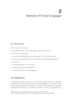 Elements of Formal Languages