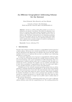 An Efficient Geographical Addressing Scheme for the Internet