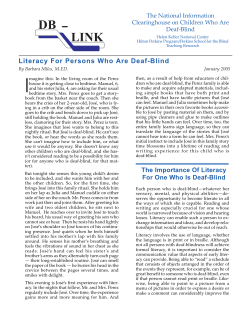 Literacy For Persons Who Are Deaf-Blind