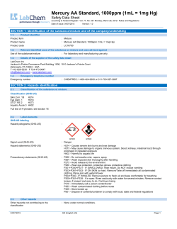 Mercury AA Standard, 1000ppm (1mL = 1mg Hg)