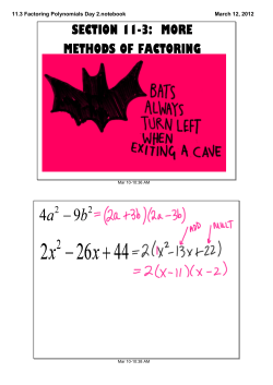 11.3 Factoring Polynomials Day 2.notebook