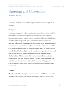 Patronage and Contention - Social Science Research Council