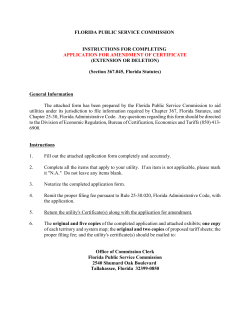 Application for Amendment of Certificate