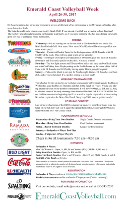April 26-30, 2017 Emerald Coast Volleyball Week