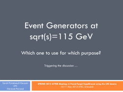 Event generators - To Strong Interactions Laboratory Home Page