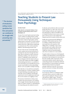 Teaching Students to Present Law Persuasively Using Techniques
