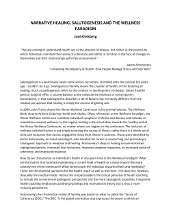 NARRATIVE HEALING, SALUTOGENESIS AND THE WELLNESS