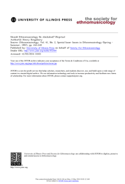 Should Ethnomusicology Be Abolished? (Reprise)