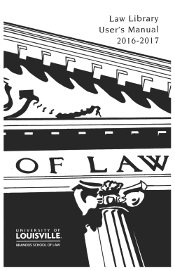 Law Library User`s Manual - University of Louisville