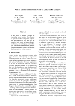 Named Entities Translation Based on Comparable Corpora