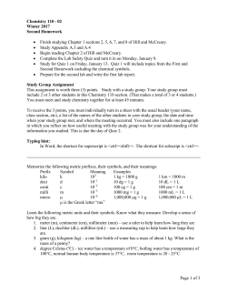 Chemistry 100 G Homework 1