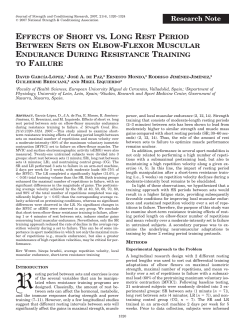 Research Note EFFECTS OF SHORT VS. LONG REST PERIOD