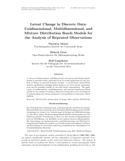 Latent Change in Discrete Data: Unidimensional, Multidimensional
