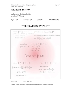 Integration by Parts