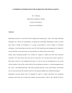 GATHERING INFORMATION FOR MARKETING DECISION