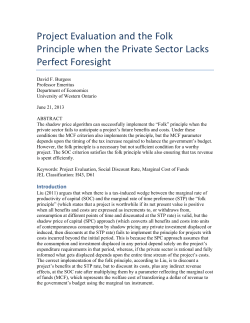 Project Evaluation and the Folk Principle when the Private Sector