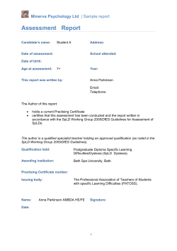 Assessment Report