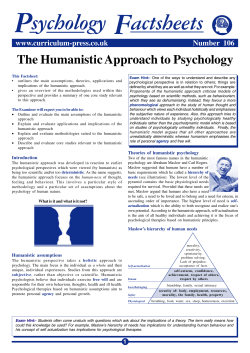 106 Humanistic approach