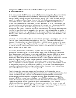 Immigration and Labour Force Growth