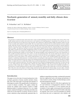 Stochastic generation of annual, monthly and daily climate data: A