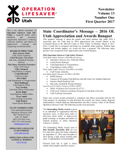 1st Quarter 2017 - Operation Lifesaver Utah