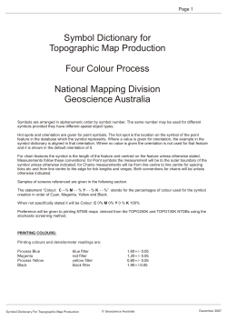 Symbol Dictionary for Topographic Map Production Four Colour