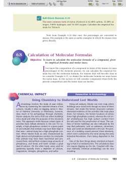 Calculation of Molecular Formulas