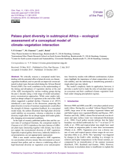 Palaeo plant diversity in subtropical Africa &ndash; ecological assessment