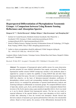 Hyperspectral Differentiation of Phytoplankton Taxonomic Groups: A