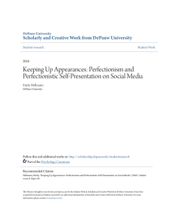 Keeping Up Appearances: Perfectionism and Perfectionistic Self