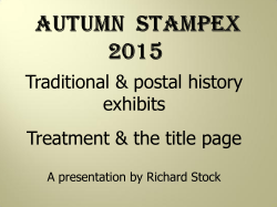 Autumn Stampex 2015 Traditional Seminar