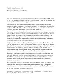 Mark Tauger - Agrarian Studies