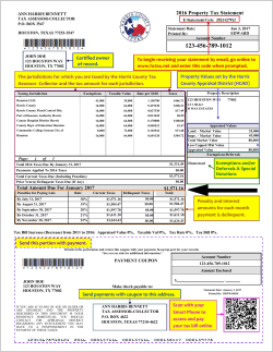 2016 Property Tax Statement