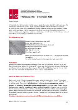 December 2016 - International Federation of Surveyors