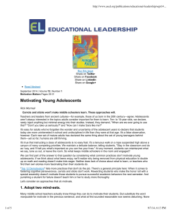 Motivating Young Adolescents