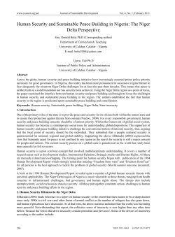 Human Security and Sustainable Peace Building in
