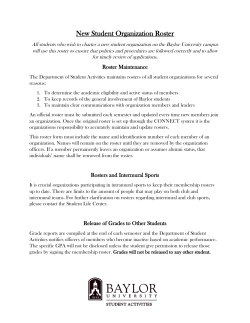 New Student Organization Roster