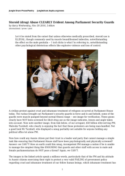 Steroid (drug) Abuse CLEARLY Evident Among Parliament Security