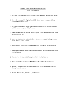 Famous Artists of the Italian Renaissance Slide List &ndash; Week 2