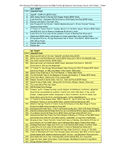 2014 Manning PTO Raffle Prize List for the Raffle Fun/Fair