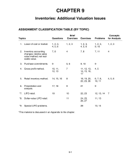 assignment classification table (by topic)