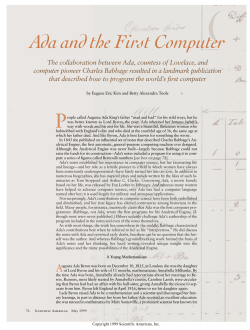 Ada and the First Computer