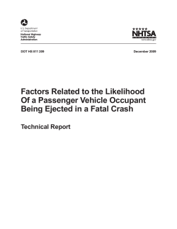 Factors Related to the Likelihood Of a Passenger Vehicle Occupant