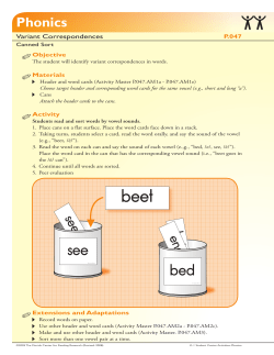 Phonics - Florida Center for Reading Research