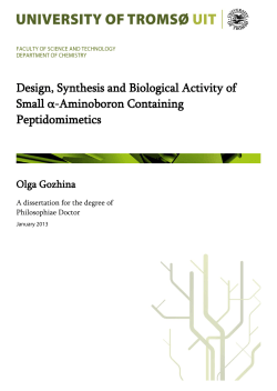 Design, Synthesis and Biological Activity of Small &alpha;