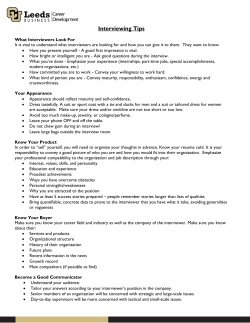 Interviewing Tips