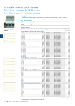 MC612PA terminal block markers Pre-printed