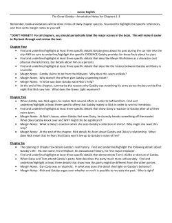 Junior English The Great Gatsby&mdash;Annotation Notes for