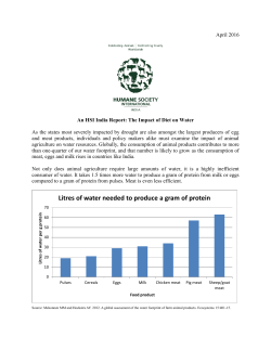 Litres of water needed to produce a gram of protein
