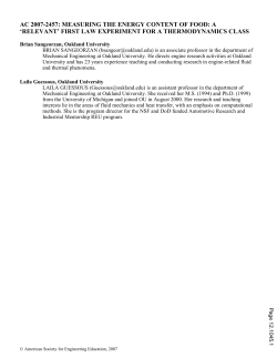 Measuring The Energy Content Of Food: A `Relevant` First Law